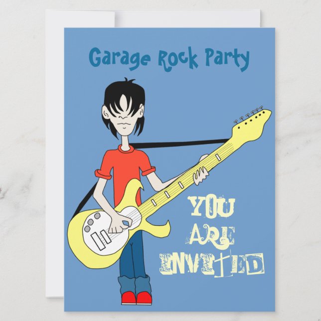 Doodle Rocker Einladungsvorlage Einladung (Vorderseite)