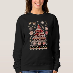 Doodle Russian Christmas Tree Sweater, Hoodie 2023