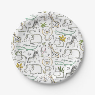 Doodle Safari Baby Duschpapier Teller