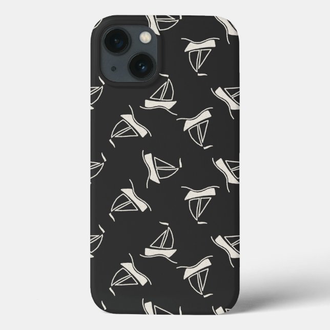 Doodle Sailboat Pattern Case-Mate iPhone Hülle (Rückseite)
