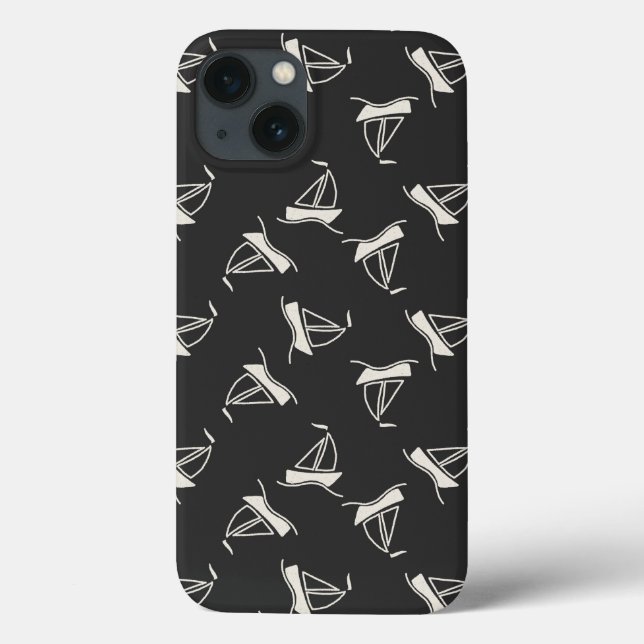 Doodle Sailboat Pattern Case-Mate iPhone Hülle (Rückseite)
