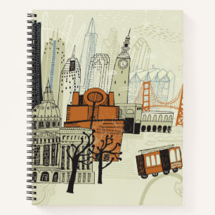 Doodle San Francisco Scene Notizbuch