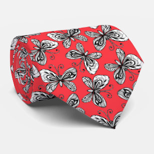 Doodle-Schmetterlinge Muster-Krawatte Krawatte