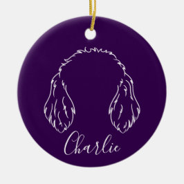 Doodle-Schmuck (Pfotenabdrücke) Keramik Ornament