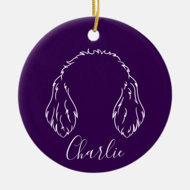 Doodle-Schmuck (Pfotenabdrücke) Keramik Ornament (Vorne)