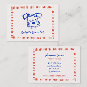 Doodle-Schrift-Hund-Pflege Visitenkarte