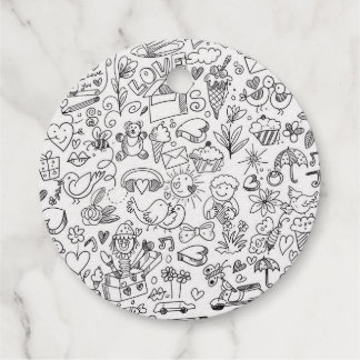 Doodle Schwarz & Weiß Geschenkanhänger