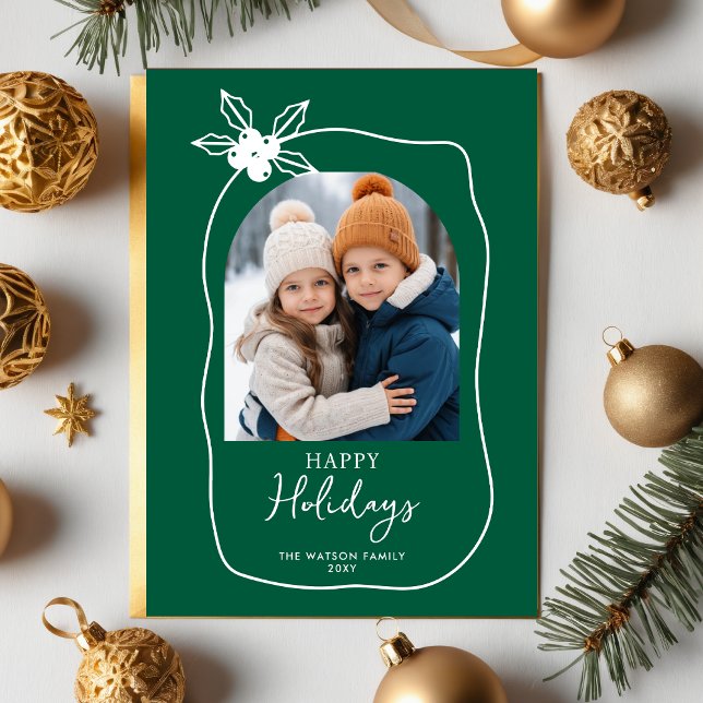 Doodle Scribble Weihnachten 4 Foto Handgezeichnet (Doodle Scribble Christmas 4 Photo Hand Drawn Holiday Card)