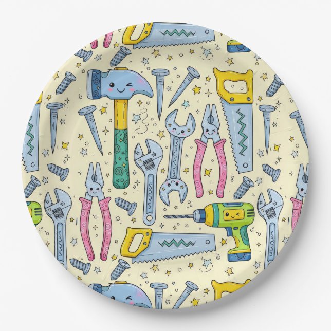 Doodle-Set mit Sternen für Heimwerker Pappteller (Vorderseite)