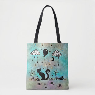 Doodle Silhouette Cat Fantasy Art Molly Harrison