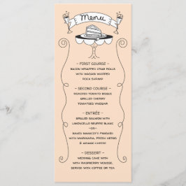Doodle Sketch Funky Wedding Menu Menükarte