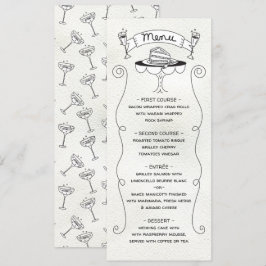 Doodle Sketch Funky Wedding Menu Menükarte