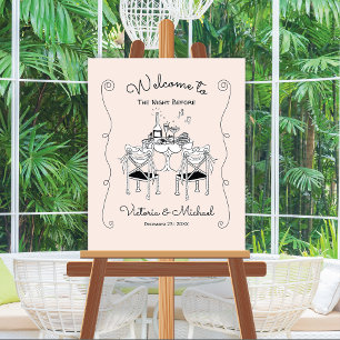 Doodle Sketch Table Chairs Funky Probe Dinner Poster