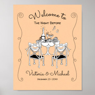 Doodle Sketch Table Chairs Funky Probe Dinner Poster
