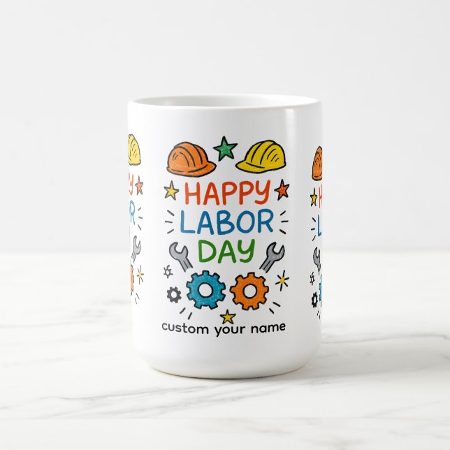Doodle Spaß Labor Day Kaffeetasse (Mittel)