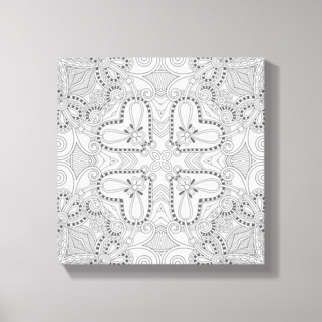 Doodle Square 6 Leinwanddruck (Vorderseite)