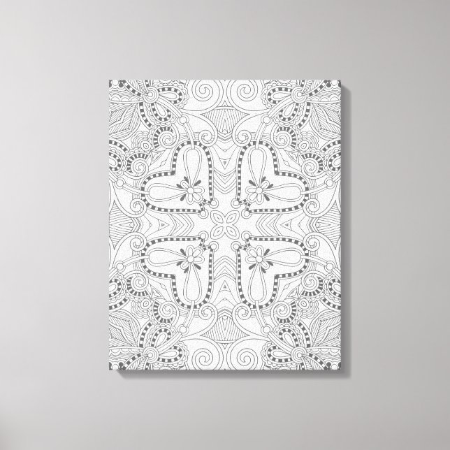Doodle Square 6 Leinwanddruck (Vorderseite)