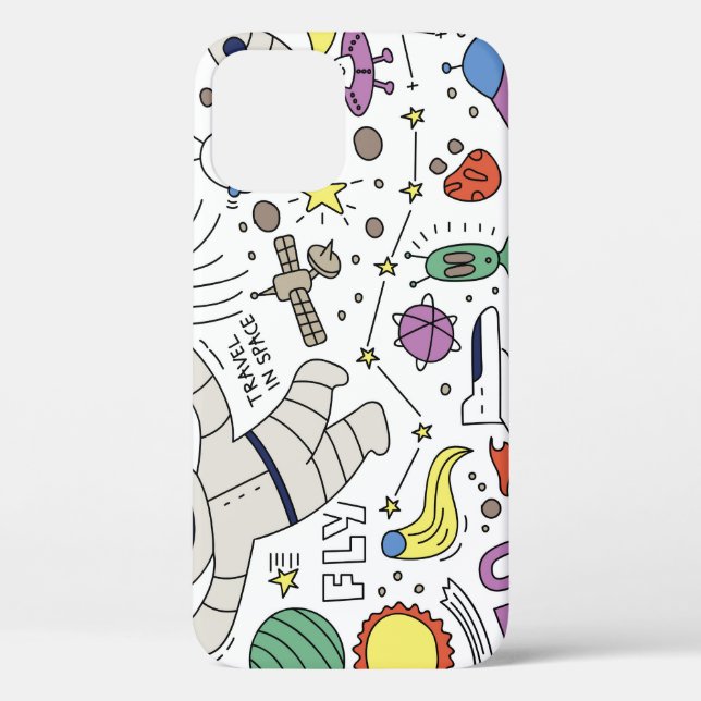 Doodle-Stil, Raum-Thema-Abbildung. Case-Mate iPhone Hülle (Rückseite)