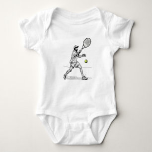 Doodle Tennis Player in Aktion Baby Strampler