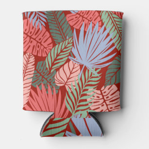 Doodle Tropical Blätter: Dunkel von Hand Gezeichne Dosenkühler