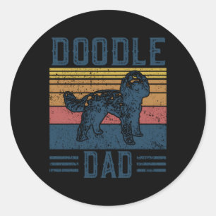 Doodle Vater Aussie Doodle Goldendoodle Runder Aufkleber