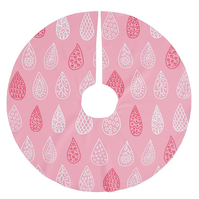 Doodle-Wasser fällt: Vintages Muster Polyester Weihnachtsbaumdecke (Vorderseite)