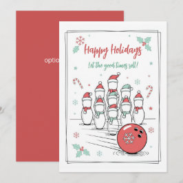 Doodle Weihnachts-Bowling-Feiertags-Grußkarten Feiertagskarte
