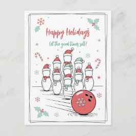 Doodle Weihnachtsbowling Feiertags-Grußkarten Feiertagspostkarte