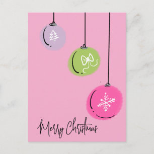 Doodle-Weihnachtsdekorationen Postkarte