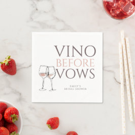 Doodle-Weingläser Vino Before Vows Brautparty Serviette