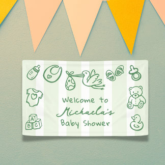 Doodle Whimsical Baby Dusche Banner