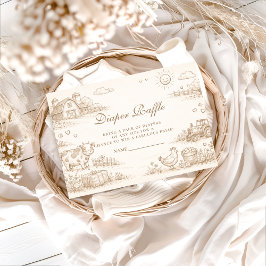 Doodle Whimsical Country Farm Diapper Raffle Begleitkarte