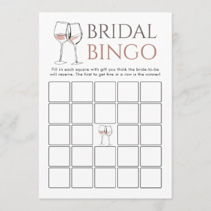 Doodle Wine Bingo Brautparty Spielkarte Einladung