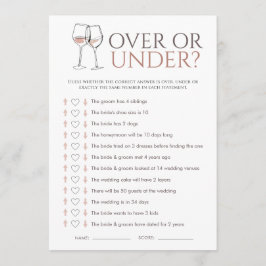 Doodle Wine Over or Under Bridal Shower Game Card Einladung