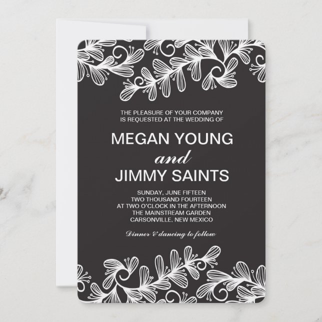 doodle-wirl-Blätter Einladung (Vorderseite)