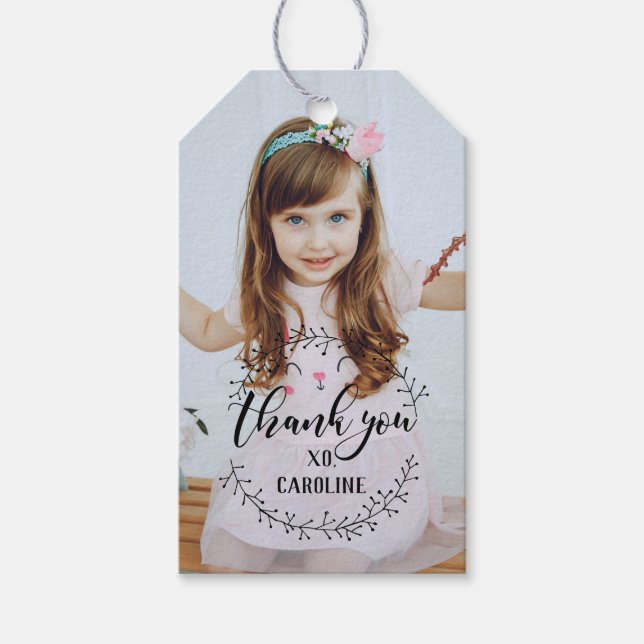 Doodle Wreath Foto Vielen Dank für Ihr Interesse a Geschenkanhänger (Vorderseite)