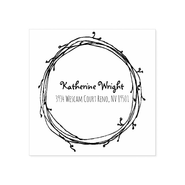 Doodle Wreath Rubber Briefmarke Gummistempel (Prägung)