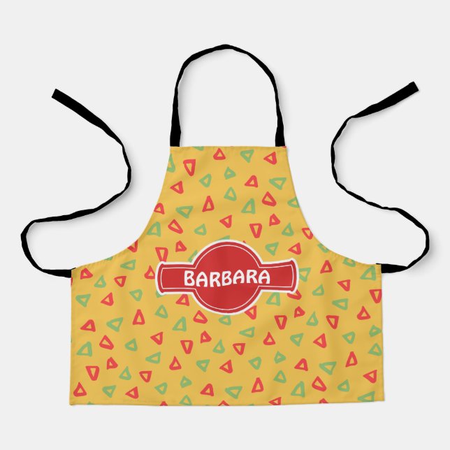 Doodle Yellow Minimal Muster Schürze (Vorderseite)