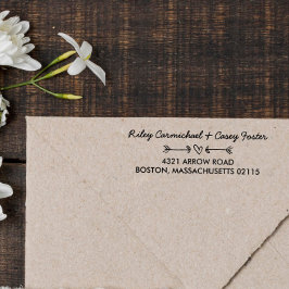 Doodled Arrows & Herz Romantischer Name & Anschrif Permastempel