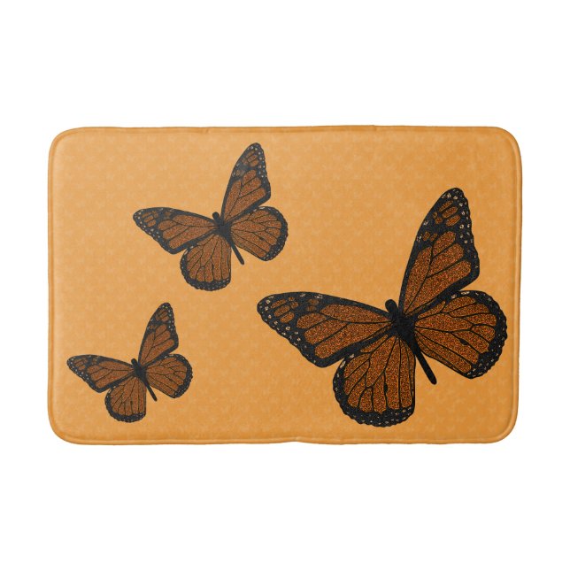 Doodled Monarch Bath Mat Badematte (Vorderseite)
