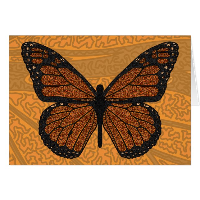 Doodled Monarch Card (Vorderseite (Horizontal))