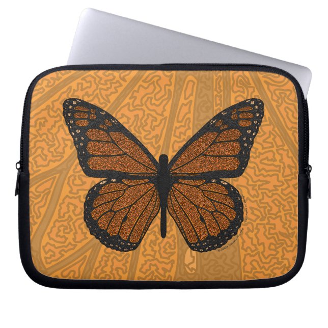 Doodled Monarch Laptop Case (Vorderseite)