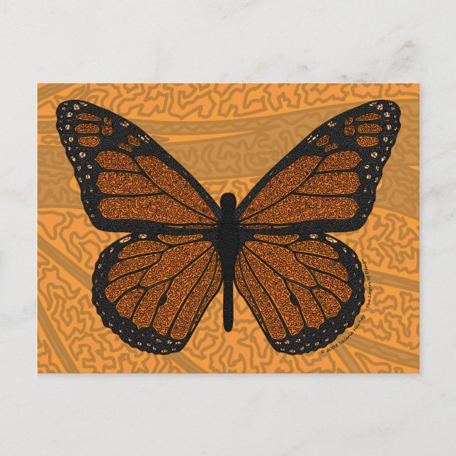 Doodled Monarch Postcard Postkarte (Vorderseite)
