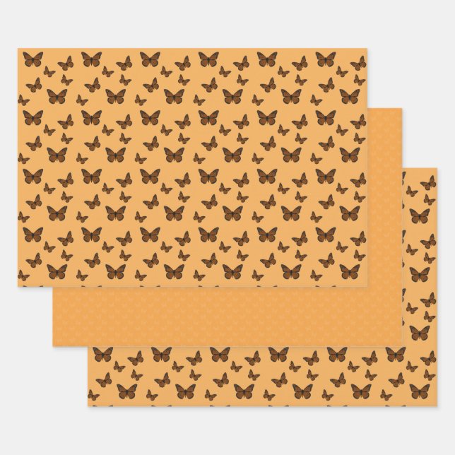 Doodled Monarch Wrapping Paper Set Geschenkpapier Set (Set)