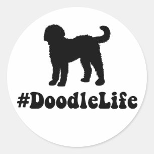 #DoodleLife Hashtag Gekritzel-Leben-runder Runder Aufkleber