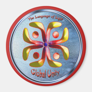 Doodlen auf dem Symbol der globalen Einheit Magnet