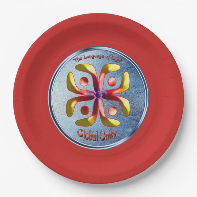 Doodlen auf dem Symbol der globalen Einheit Pappteller (Vorderseite)