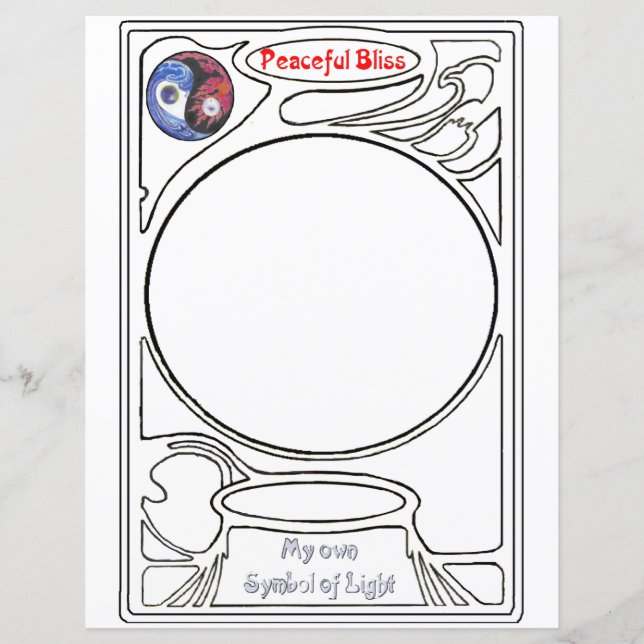 Doodlen auf dem Symbol des Friedlichen Bliss (Vorderseite)