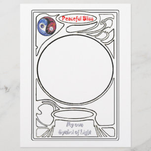 Doodlen auf dem Symbol des Friedlichen Bliss Briefbogen