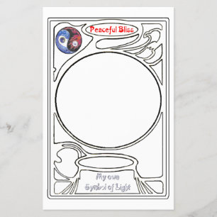 Doodlen auf dem Symbol des Friedlichen Bliss Flyer